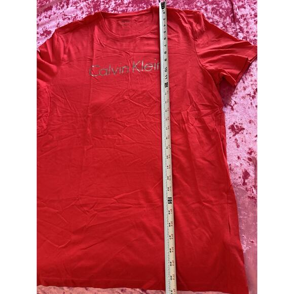 Calvin Klein Red Logo Women's XL T Shirt Summer Comfy Cozy - Picture 4 of 6